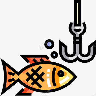 钓鱼钓鱼16线颜色图标图标