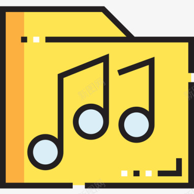 音乐文件夹音乐65线性颜色图标图标