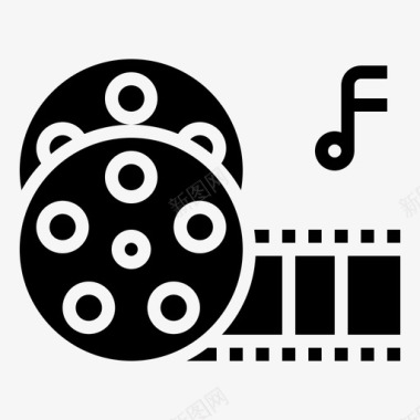 电影卷音乐和多媒体7字形图标图标