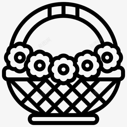 花篮装饰复古图标svg_新图网 https://ixintu.com 复古 花篮 葡萄酒 装饰