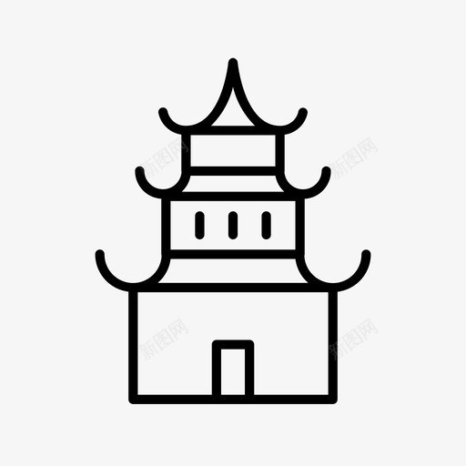 中国建筑文化图标svg_新图网 https://ixintu.com 东方 中国 宗教 建筑 房屋 文化 旅游