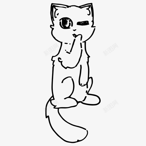 猫动物小猫图标svg_新图网 https://ixintu.com 动物 小猫