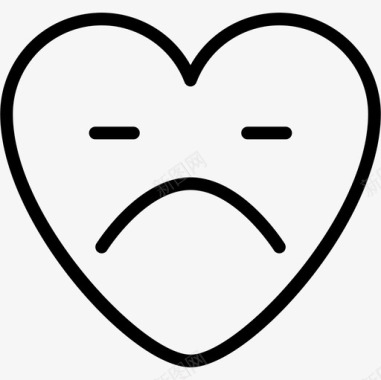 心碎心脏表情6轮廓图标图标
