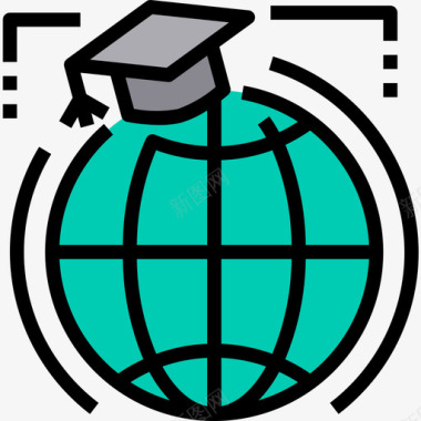 全球教育215线性颜色图标图标