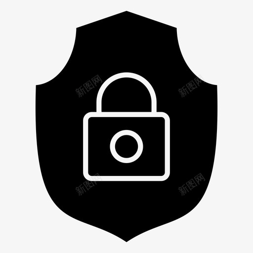防护罩挂锁防护图标svg_新图网 https://ixintu.com 挂锁 暗色 防护 防护罩