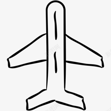 飞机机场手绘图标图标