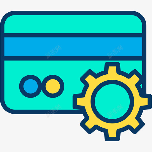 信用卡网络安全11线性彩色图标svg_新图网 https://ixintu.com 信用卡 线性彩色 网络安全11