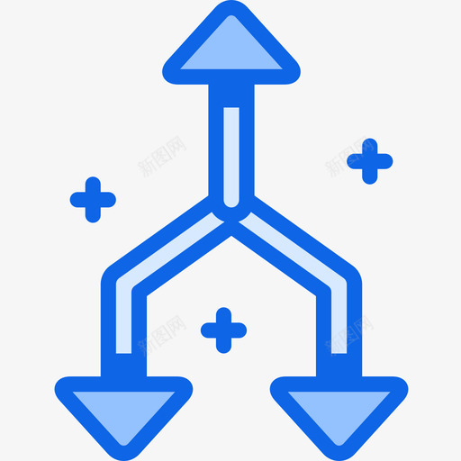 交叉点箭头56蓝色图标svg_新图网 https://ixintu.com 交叉点 箭头 蓝色