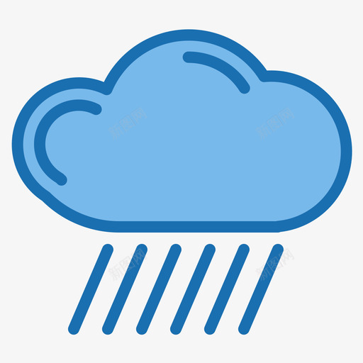 下雨天气212蓝色图标svg_新图网 https://ixintu.com 下雨 天气 蓝色