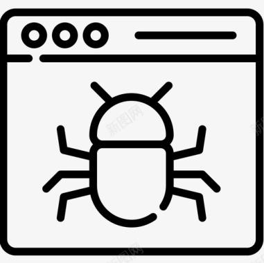 Bug网页121线性图标图标