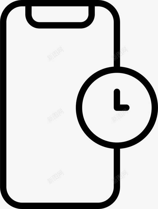 时间设备移动图标svg_新图网 https://ixintu.com 挂起 时间 电话 移动 移动电话薄 等待 设备
