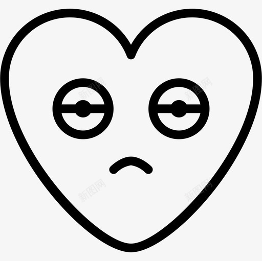 心脏心脏表情6轮廓图标svg_新图网 https://ixintu.com 心脏 表情 轮廓