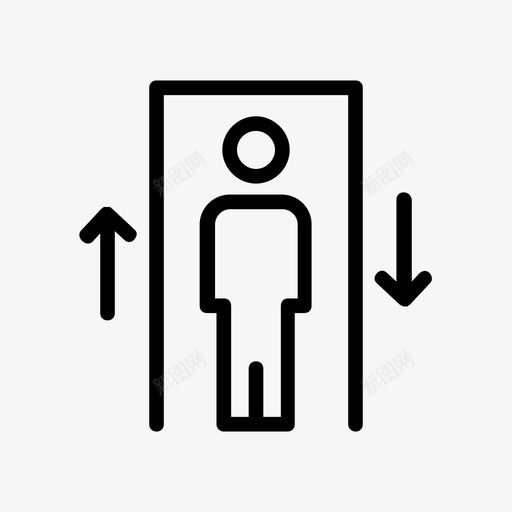 电梯下降乘客图标svg_新图网 https://ixintu.com 48像素 上升 下降 乘客 字形 房地产 电梯
