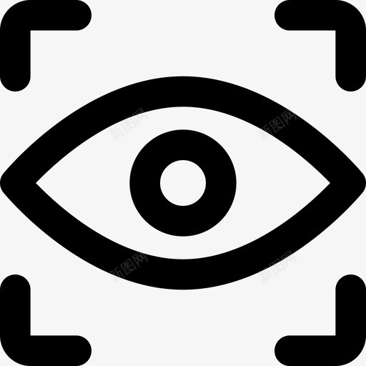 眼睛扫描仪互联网安全43线性图标svg_新图网 https://ixintu.com 互联网安全43 眼睛扫描仪 线性