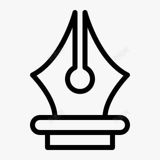 钢笔墨水笔尖图标svg_新图网 https://ixintu.com 书写 墨水 笔尖 钢笔 钢笔第2部分轮廓