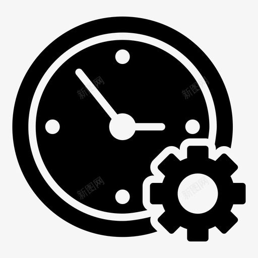 时钟设置配置首选项图标svg_新图网 https://ixintu.com 方向线图标 时钟设置 时间 配置 首选项