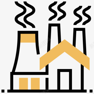 发电厂工业流程27黄影图标图标