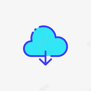 云数据存储5线颜色图标图标