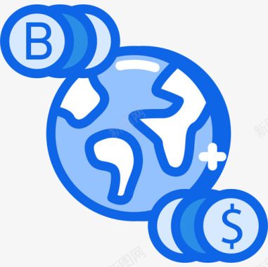 比特币加密4蓝色图标图标