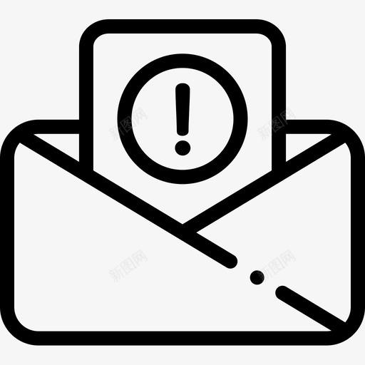 警告电子邮件41直线图标svg_新图网 https://ixintu.com 电子邮件 直线 警告