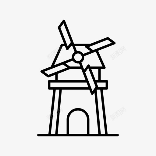 风车landmark15直线型图标svg_新图网 https://ixintu.com landmark 直线 线型 风车
