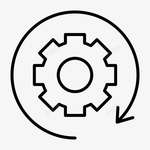 流程循环配置图标svg_新图网 https://ixintu.com 办公室 循环 流程 设置 配置 齿轮