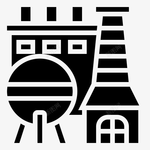 工厂能源工业图标svg_新图网 https://ixintu.com 工业 工厂 建筑雕文 电力 石油 能源