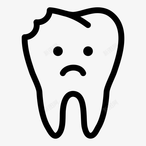 龋齿洞裂缝图标svg_新图网 https://ixintu.com 治疗 牙医 牙齿 裂缝 龋齿