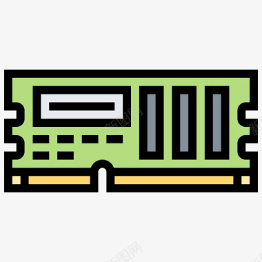 Ram计算机技术9线性彩色图标图标