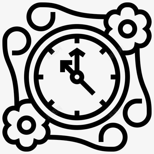 时钟装饰时间图标svg_新图网 https://ixintu.com 年份 时钟 时间 葡萄酒 装饰