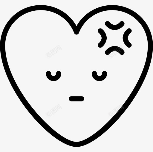 心脏心脏表情6轮廓图标svg_新图网 https://ixintu.com 心脏 表情 轮廓
