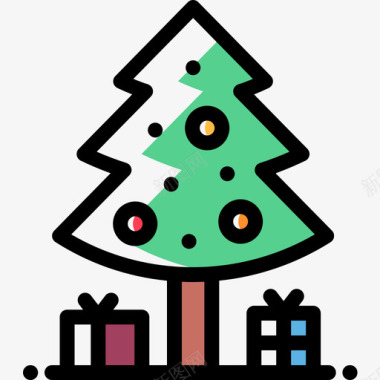 圣诞树圣诞175颜色省略图标图标