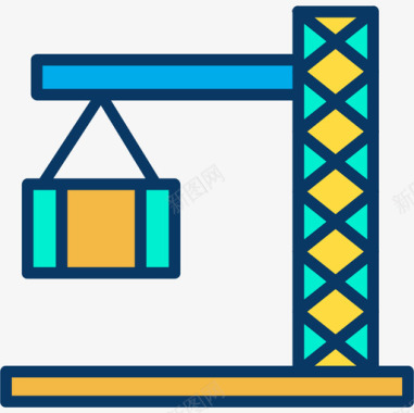 起重机运输141线性颜色图标图标