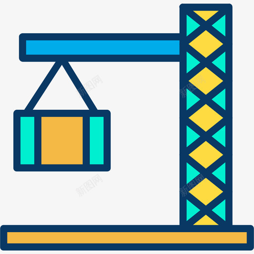 起重机运输141线性颜色图标svg_新图网 https://ixintu.com 线性颜色 起重机 运输141