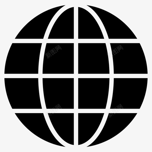 全局浏览器地球图标svg_新图网 https://ixintu.com 世界 互联网 全局 地球 基本 字形 浏览器 设置