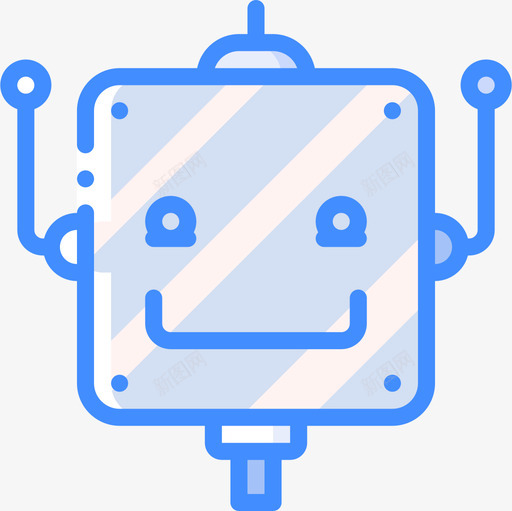 机器人可爱的图标5蓝色svg_新图网 https://ixintu.com 可爱 图标 机器人 爱的 蓝色