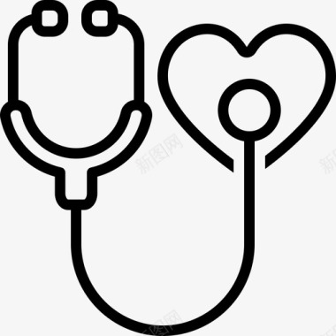 心脏护理意识听诊器图标图标