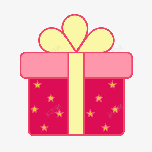 礼物盒svg_新图网 https://ixintu.com 礼物盒 填充 可爱 多色