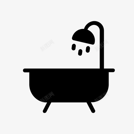 浴缸滴水器淋浴器图标svg_新图网 https://ixintu.com 房地产线字形48像素 水 浴缸 淋浴器 滴水器