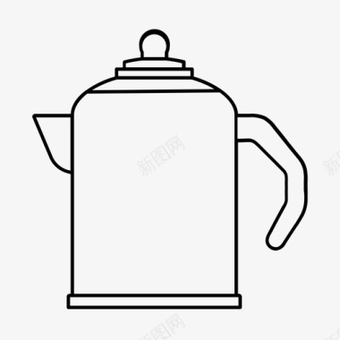 咖啡壶咖啡师酿造图标图标