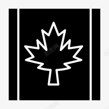 加拿大叶旗帜加拿大实心字形图标图标