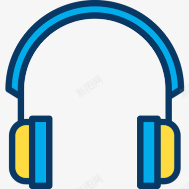耳机音乐69线性颜色图标图标