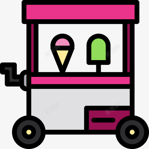 冰淇淋车街头食品原色图标svg_新图网 https://ixintu.com 冰淇淋 原色 街头 食品