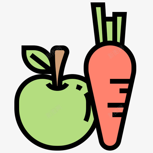 蔬菜健康生活13线性颜色图标svg_新图网 https://ixintu.com 健康生活 线性 蔬菜 颜色