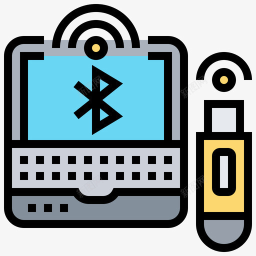 蓝牙计算机技术9线性颜色图标svg_新图网 https://ixintu.com 技术 线性 蓝牙 计算机 颜色