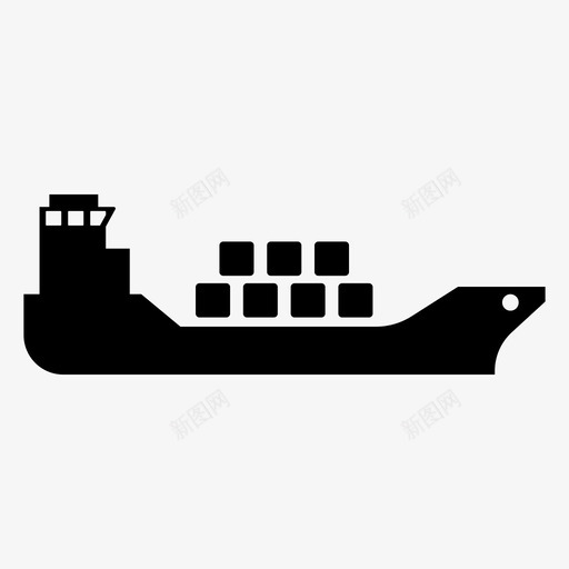 驳船船货船图标svg_新图网 https://ixintu.com 物流 货船 运输 驳船