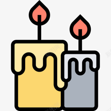 蜡烛养蜂场9线形颜色图标图标