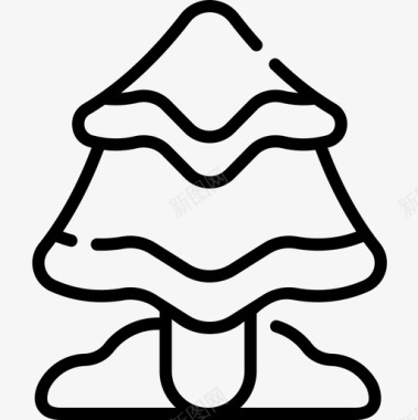 松树冬季运动22线形图标图标