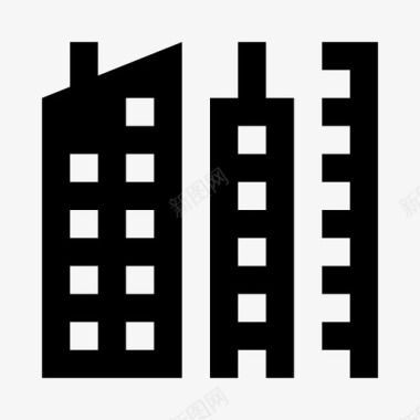 城市建筑物住宅图标图标