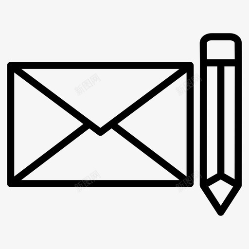 写消息创建电子邮件图标svg_新图网 https://ixintu.com 创建 图标 收件箱 方向 消息 电子邮件 线图